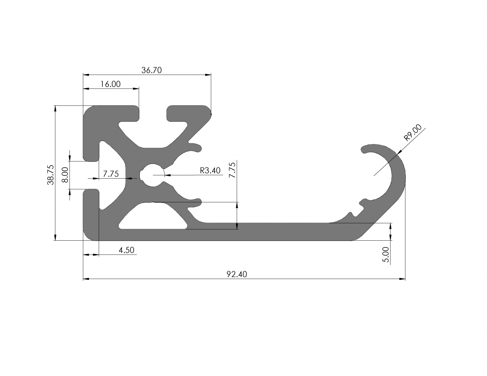 C-rail-rail profile